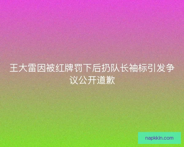 王大雷因被红牌罚下后扔队长袖标引发争议公开道歉